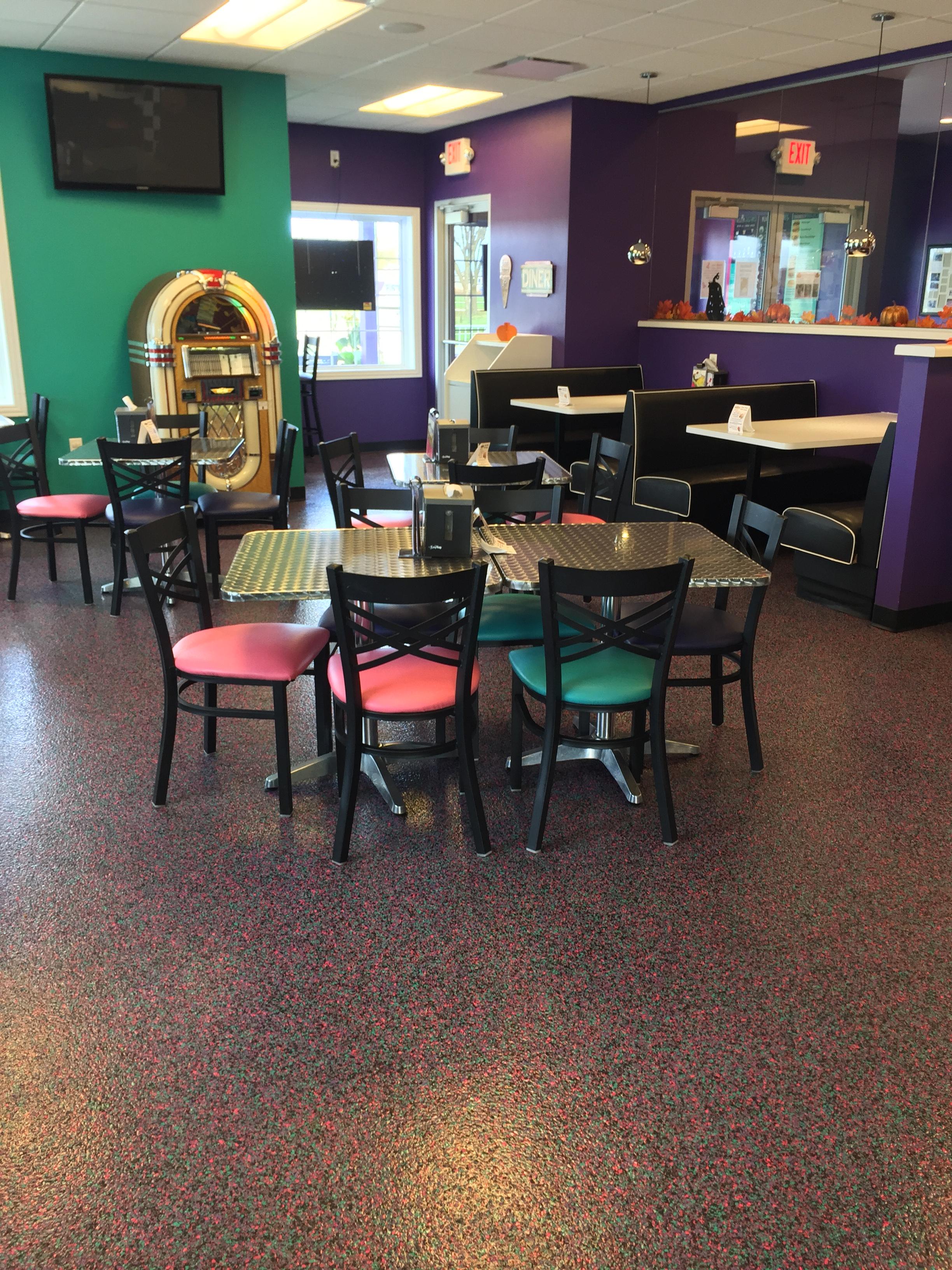 Custom color chip floor