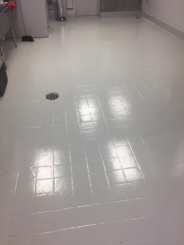Commercial Kitchen Epoxy on Old Tile Floor